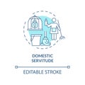 Domestic servitude blue concept icon Royalty Free Stock Photo