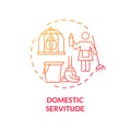 Domestic servitude red concept icon Royalty Free Stock Photo