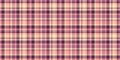 Domestic texture plaid vector, day check fabric tartan. Rag background textile seamless pattern in pink and red colors Royalty Free Stock Photo