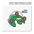 Domestic tourism color icon