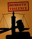 Domestic Violence and gavel with scales