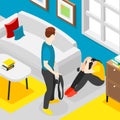 Domestic Violence Isometric Background