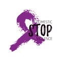 Domestic violence purple ribbon Royalty Free Stock Photo