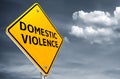 Domestic Violence road sign warning Royalty Free Stock Photo