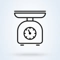 Domestic weigh scales line. vector Simple modern icon design illustration