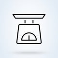 Domestic weigh scales line. vector Simple modern icon design illustration