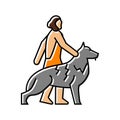 domestication animals human evolution color icon vector illustration Royalty Free Stock Photo