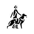 domestication animals human evolution glyph icon illustration