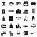 Domesticity icons set, simple style Royalty Free Stock Photo