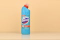 Domestos Blue bottle. Domestos is a household cleaning range which contains bleach manufactured by Unilever Royalty Free Stock Photo