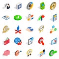 Dominance icons set, isometric style Royalty Free Stock Photo