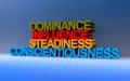 Dominance influence steadiness conscientiousness on blue Royalty Free Stock Photo