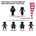 Dominant x-linked with affected mother