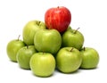 Domination concepts with apples Royalty Free Stock Photo