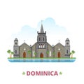 Dominica country design template Flat cartoon styl