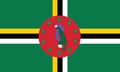 Vector illustration of the official flag of Dominica. National flag Government of the Commonwealth of Dominica