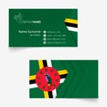 Dominica Flag Business Card, standard size 90x50 mm business card template Royalty Free Stock Photo