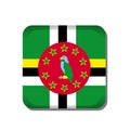 Dominica flag button icon isolated on white background