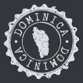 Dominica Seal Map. Silhouette Postal Passport Stamp. Round Vector Icon Postmark.