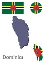 Country Dominica silhouette and flag vector