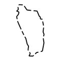 Dominica simplified broken outline vector map