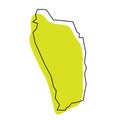 Dominica simplified vector map