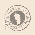 Dominica Stamp Postal. Map Silhouette rubber Seal. Design Retro Travel. Seal of Map Dominica grunge for your web site design, a