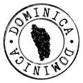 Dominica Stamp Postal. Map Silhouette Seal. Passport Round Design. Vector Icon. Design Retro Travel.