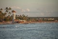 Dominican Beach with Lighthouse 2 Royalty Free Stock Photo