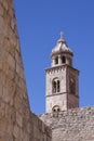 Dominican church tower in Dubrovnik Old Town Royalty Free Stock Photo