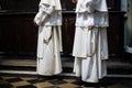 Dominican monks, detail of the monastic habit, monastic order of Royalty Free Stock Photo