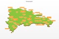 Dominican Republic Vector 3d touristic cartoon looking map Royalty Free Stock Photo