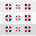 Dominican Republic flag icons set, vector flag of Dominican Republic Royalty Free Stock Photo