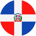 Dominican Republic Flag Vector Round Flat Icon Royalty Free Stock Photo