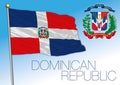 Dominican Republic official national flag and coat of arms