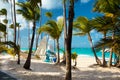 Dominican Republic, Punta cana, Saona Island - Mano Juan Beach. Fishermen`s village Royalty Free Stock Photo