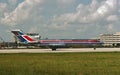 Dominicana Boeing B-727 after a flight from Los Angeles in 1986