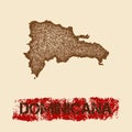 Dominicana distressed map.