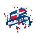 Dominicana flag, vector illustration on a white background