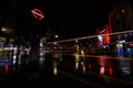 The Dominion Theatre in London at night on Oxford Street