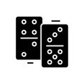 Domino black icon, concept illustration, vector flat symbol, glyph sign.