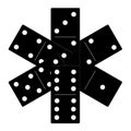 Domino black set vector illustration