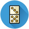 Domino circle blue flat icon Royalty Free Stock Photo