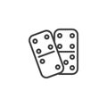 Domino dice line icon