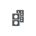 Domino dice line icon linear style sign for mobile concept and web designdominoes game outline