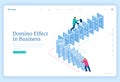 Domino effect in business, chain reaction Royalty Free Stock Photo