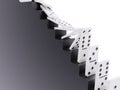 Domino effect on career ladder concept