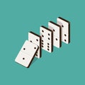 Domino effect isometric vector illustration Royalty Free Stock Photo