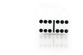 Domino effect - row of white dominoes on white background Royalty Free Stock Photo