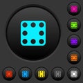 Domino eight dark push buttons with color icons